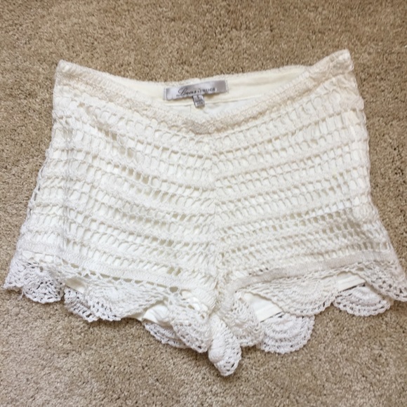 Lovers + Friends Ivory Crochet Shorts - Picture 2 of 3